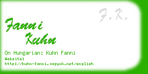 fanni kuhn business card